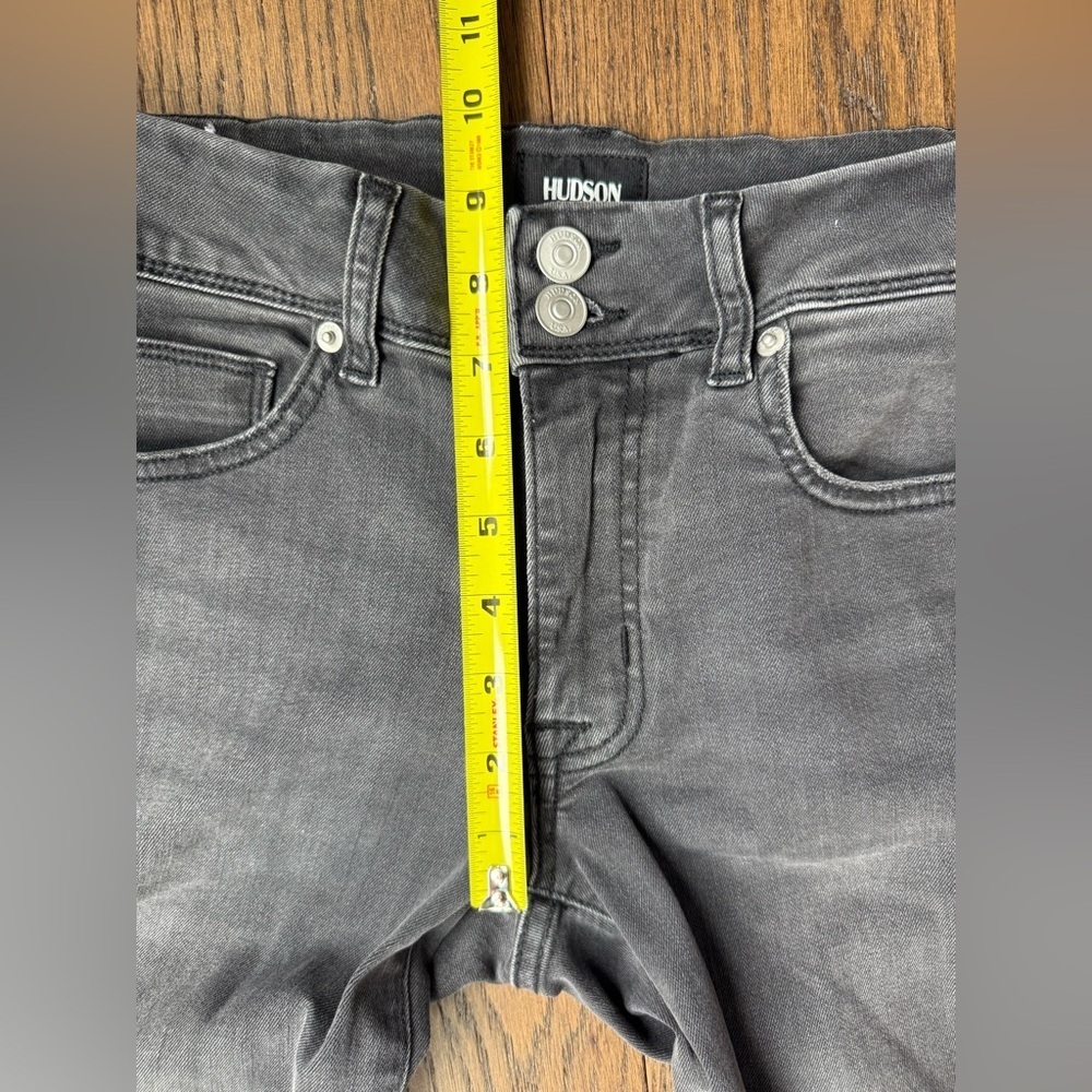Hudson Ginny Straight Leg Distressed Faded Black Jeans Size 27 - Picture 6 of 11